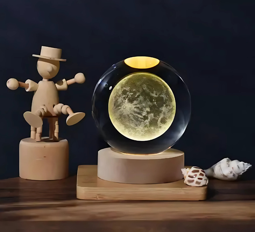 Lámpara Luna Llena 3D Flotante